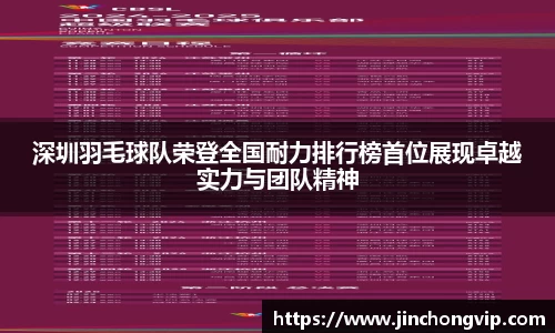 深圳羽毛球队荣登全国耐力排行榜首位展现卓越实力与团队精神